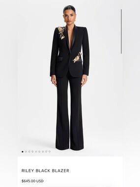 NADINE MERABI Riley Black Embellished Blazer SIZE 6 worn once for about 3 hours